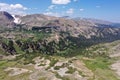 Aerial view of Indian Peaks Wilderness in Arapaho National Forest, Colorado.