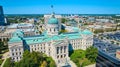 Aerial View of Indiana State Capitol and Downtown Indianapolis Royalty Free Stock Photo