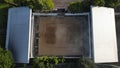 Aerial view, indoor beach volleyball court Royalty Free Stock Photo