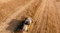 Aerial view of industrial agriculture machinery