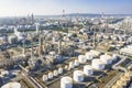 Aerial view of industrial area with chemical plant