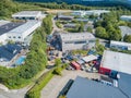 Aerial view of the industrial area in Gummersbach Royalty Free Stock Photo