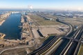 Aerial view Industrial area Maasvlakte in the Port of Rotterdam Royalty Free Stock Photo