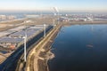 Aerial view Industrial area Maasvlakte in the Port of Rotterdam Royalty Free Stock Photo