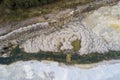 Beautiful dolomite mining landscape photographed by a drone Royalty Free Stock Photo