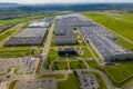 Aerial view, industrial zone of Automotive Industry Europe Royalty Free Stock Photo