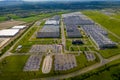 Aerial view, industrial zone of Automotive Industry Europe Hyundai Czech Nosovice June 01 2020 Royalty Free Stock Photo