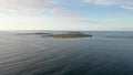 Aerial view of Inishbofin island by Magheraroarty, County Donegal, Ireland.