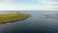 Aerial view of Inishbofin island by Magheraroarty, County Donegal, Ireland.