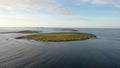 Aerial view of Inishbofin island by Magheraroarty, County Donegal, Ireland.