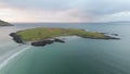 Aerial view of Inishkeel Island by Portnoo in County Donegal, Ireland