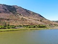 Aerial view of Inland Lake Hodges and Bernardo Mountain, San Diego County, California