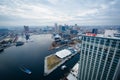 Aerial view of the Inner Harbor of Baltimore, Maryland. Royalty Free Stock Photo