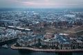 Aerial view of the Inner Harbor and Federal Hill, in Baltimore, Royalty Free Stock Photo