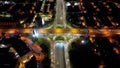 Aerial view interchange highway of NPE and LDP in night