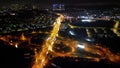 Aerial view interchange LDP and KESAS Highway in night