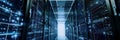 An aerial view of interconnected computers in a server room, symbolizing a secure and efficient document management Royalty Free Stock Photo
