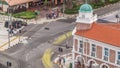 Aerial view of intersection and art deco shophouses along Neil road in Chinatown area timelapse Royalty Free Stock Photo