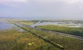 Aerial view of interstate 10 near New orleans Royalty Free Stock Photo