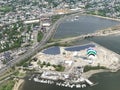 Aerial View of Interstate 93 and the Rainbow Swash, Boston, MA