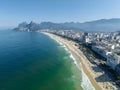 Aerial view of Ipanema beach and Leblon. People sunbathing. Rio de Janeiro. Brazil Royalty Free Stock Photo