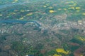Aerial view of Ipswich city in eastern England