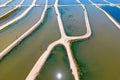 Aerial view of irrigation tanks at Bakersfield, California