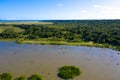 Aerial view of iSimangaliso Wetland Park. Maputaland, an area of KwaZulu-Natal on the east coast of South Africa. Royalty Free Stock Photo