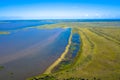 Aerial view of iSimangaliso Wetland Park. Maputaland, an area of KwaZulu-Natal on the east coast of South Africa.