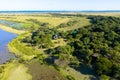 Drone photography of iSimangaliso Wetland Park near St. Lucia,  KwaZulu-Natal, South Africa Royalty Free Stock Photo