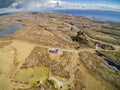 Aerial view on island and fjord and coast, aerial view Royalty Free Stock Photo