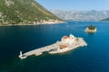 Aerial view of the island of Gospa od Skrpjela, Montenegro