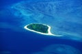 Aerial View of Island on Great Barrier Reef in Australia Royalty Free Stock Photo