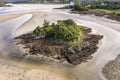 Aerial view of the island in Sheephaven Bay in Creeslough - County Donegal, Ireland Royalty Free Stock Photo