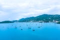 Aerial view of the island of St Thomas, USVI. Charlotte Amalie Royalty Free Stock Photo