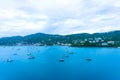 Aerial view of the island of St Thomas, USVI. Charlotte Amalie Royalty Free Stock Photo