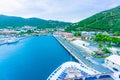 Aerial view of the island of St Thomas, USVI. Charlotte Amalie - cruise bay. Royalty Free Stock Photo