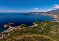 Aerial view of the Island of Sveti Stefan, Montenegro