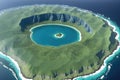 Aerial view Islands, coral reef and beach. Top travel tourist destination, best diving snorkeling, generative ai