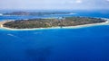 Aerial view of the islands of Gili Meno and Trawangan between Lombok and Bali in Indonesia Royalty Free Stock Photo