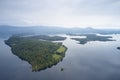 Aerial view of islands at Loch Lomond from Balmaha