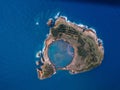 Aerial view of Islet of Vila Franca do Campo near San Miguel island, Azores archipelago. Royalty Free Stock Photo