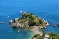 Aerial view of Isola Bella island in Taormina, Italy Royalty Free Stock Photo