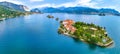 Aerial view of Isola Bella, in Isole Borromee archipelago in Lake Maggiore, Italy Royalty Free Stock Photo