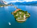 Aerial view of Isola Bella, in Isole Borromee archipelago in Lake Maggiore, Italy Royalty Free Stock Photo