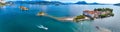 Aerial view of Isola Bella, in Isole Borromee archipelago in Lake Maggiore, Italy Royalty Free Stock Photo