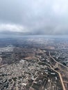 Aerial view of Israeli and Palestinian towns close to the Ben Gurion Airport