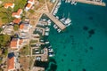 Aerial view of the Ist town, the Adriatic Sea