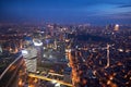 Aerial view of the Istanbul city downtown with skyscrapers at night Royalty Free Stock Photo