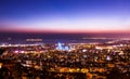 Aerial view Istanbul city downtown with sunset tone, Turkey